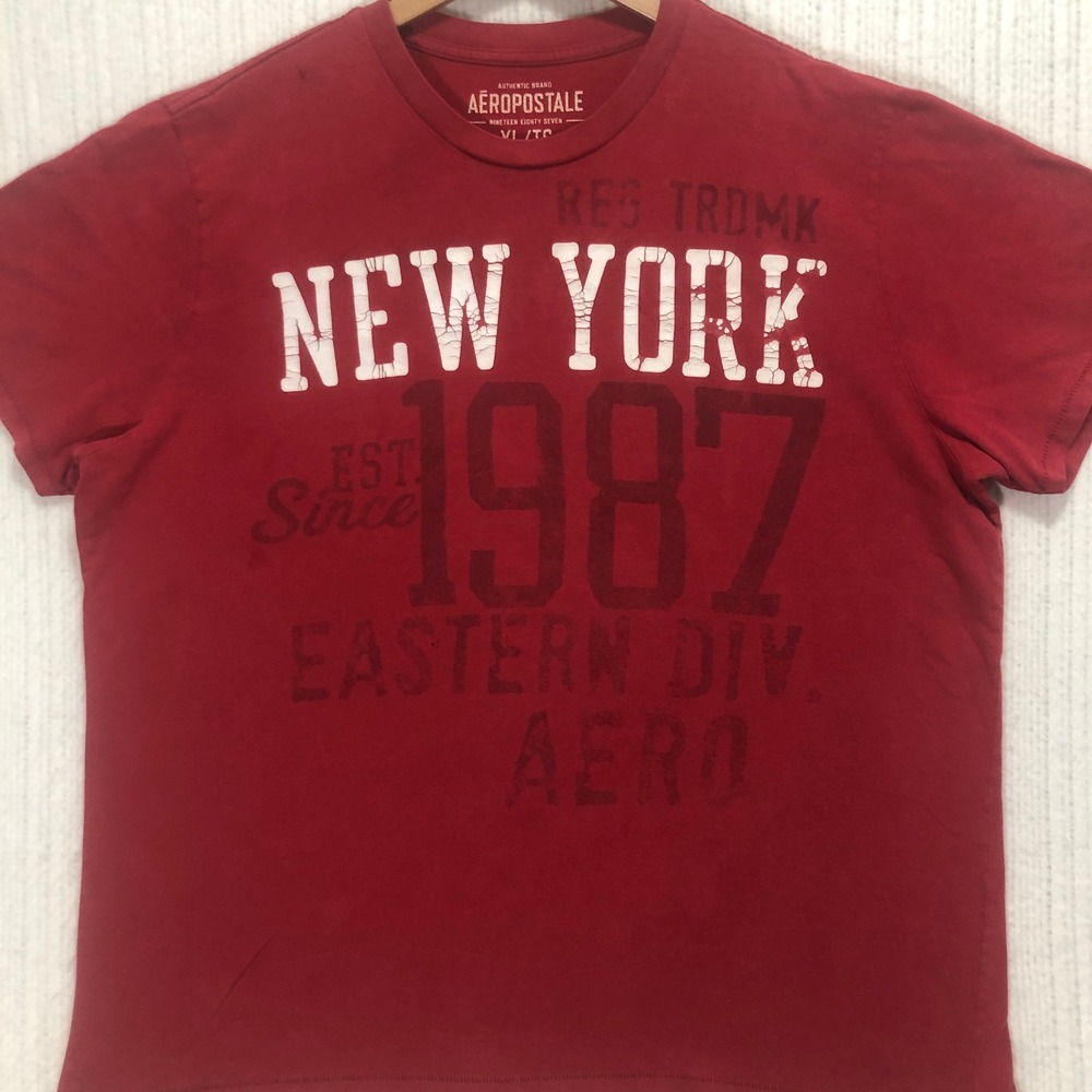 Aeropostale New York 1987 Graphic T-Shirt Short Sleeve Crew Neck Men's Size XL‎
